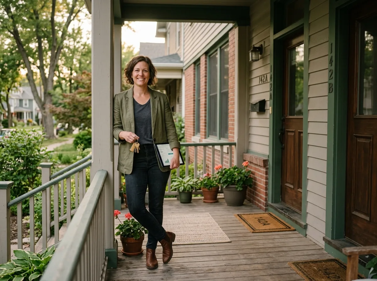 Investor on the porch of a duplex